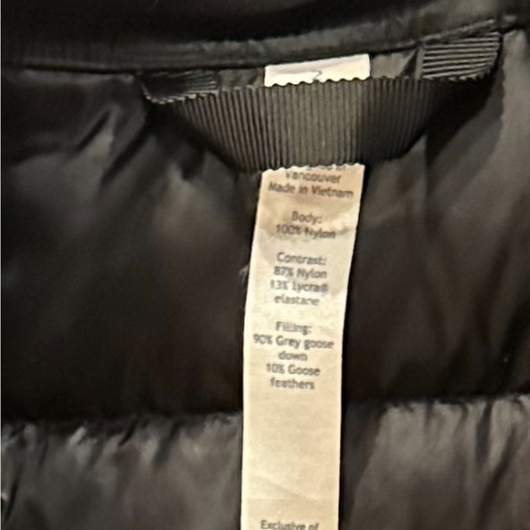 Lululemon black down vest, size 2 - Picture 3 of 3